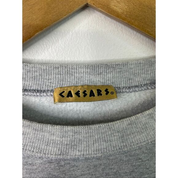 Vintage Caesars Palace Las Vegas Sweatshirt Gray Crewneck Pullover USA Made M - Picture 4 of 10